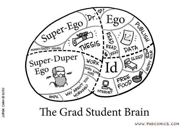 O cérebro de um estudante de pós-graduação